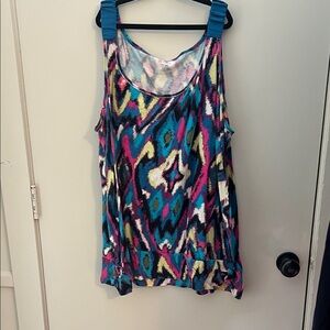 Lane Bryant Multicolor Geometric Tank Top